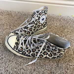 Leopard Print High Top Converse